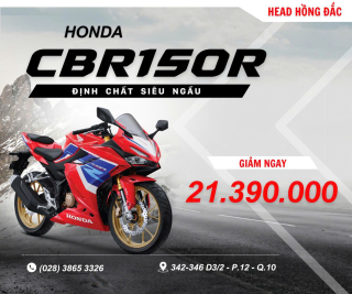 GIẢM SỐC CHƯA TỪNG CÓ – CBR150R ƯU ĐÃI KHỦNG 21.390.000Đ