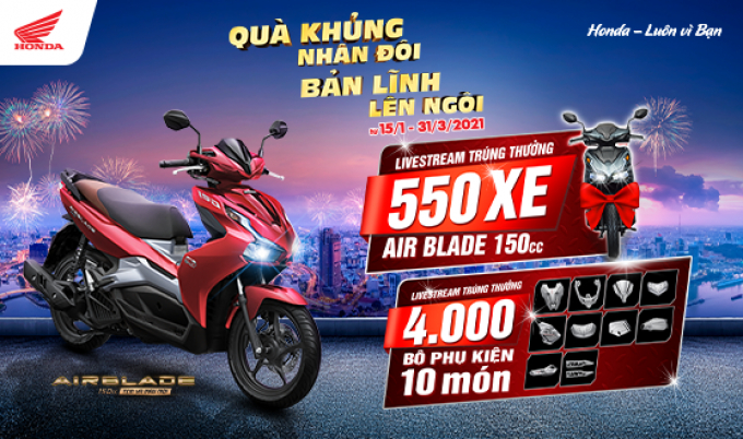Ưu đãi hấp dẫn cho khách hàng mua xe Air Blade 150cc