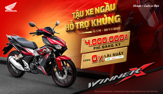 Honda Việt Nam triển khai chương trình ưu đãi hấp dẫn nhất năm cho khách hàng mua xe WINNER X - “Tậu xe ngầu – Hỗ trợ khủng” -