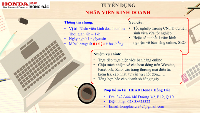 TUYỂN NHÂN VIÊN KINH DOANH ONLINE